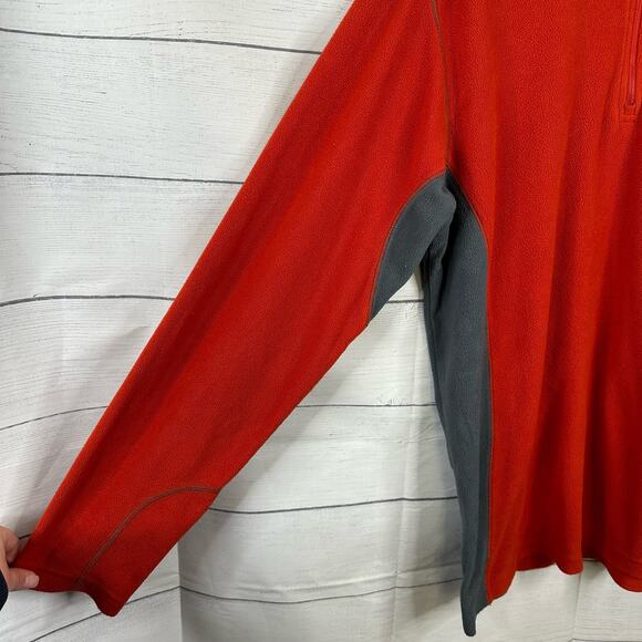 Columbia Mens Large Klamath Range II Half Zip Fleece Pullover Red Gray 1352471 - Picture 5 of 10